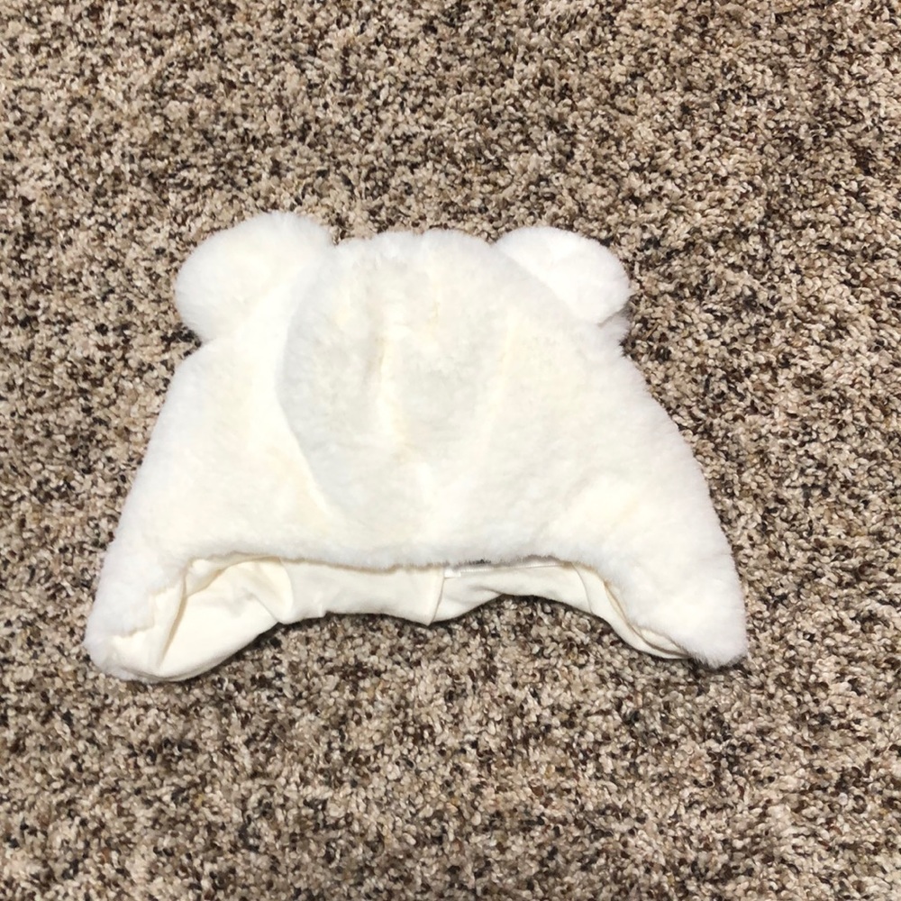 Janie and Jack White Sherpa Bear Hat 6-12 Months